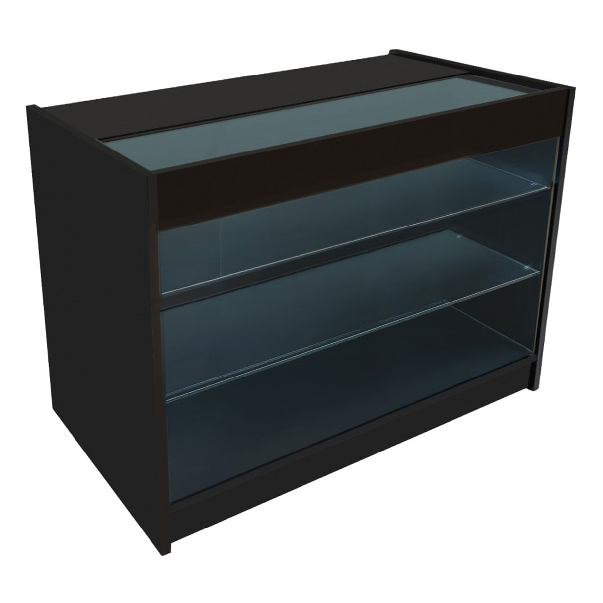 Conjunto de Balcões Comerciais com Luz LED  "DEMETER" LM60 + K1200 + B1200 – cor Preto