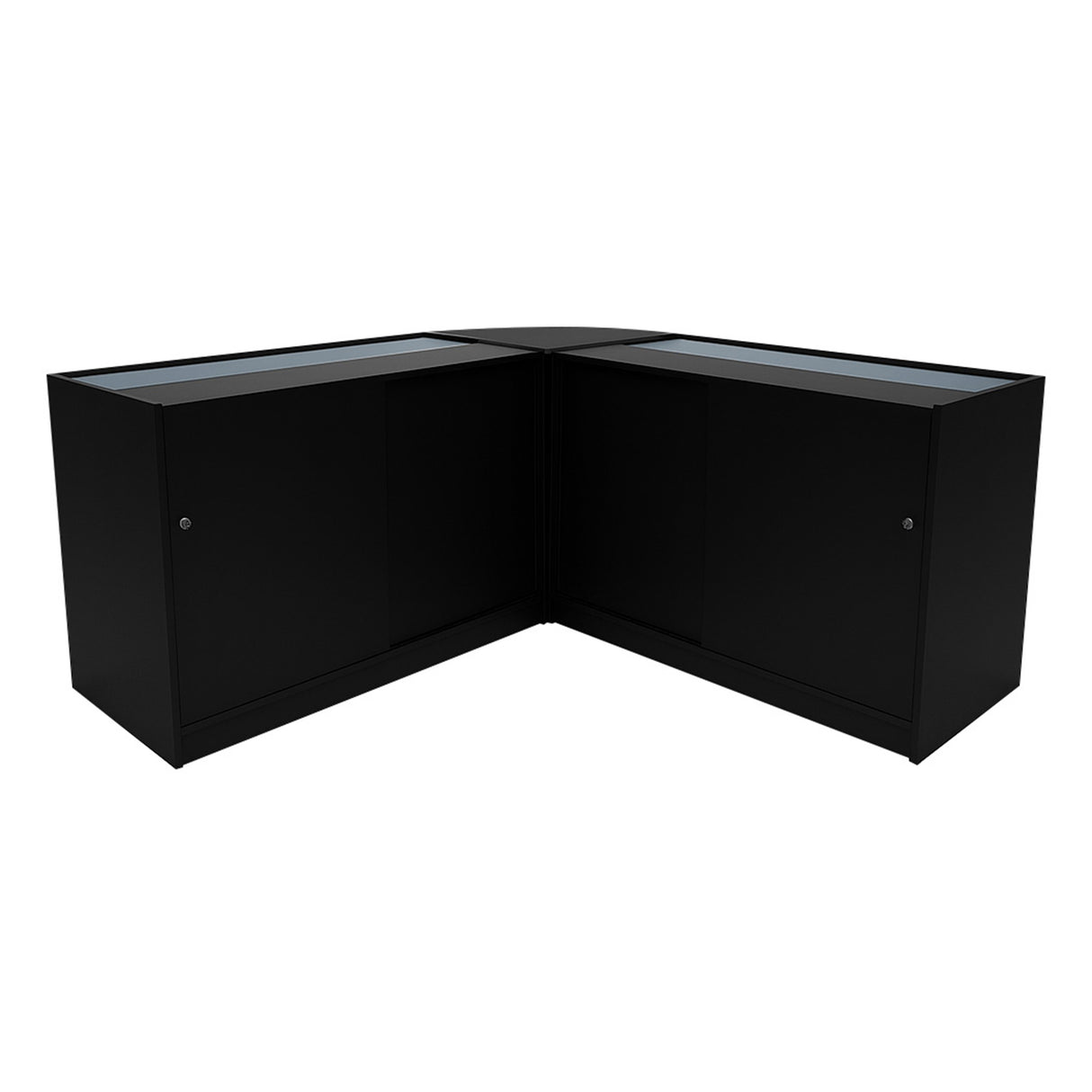 Conjunto de Balcões Comerciais com Luz LED  "CALLIOPE" LM60 + K1200 + C1200 – cor Preto