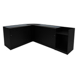 Conjunto de Balcões Comerciais com Luz LED "POLARIS" CM60 + B1200 + K1200 + TB60 – cor Preto