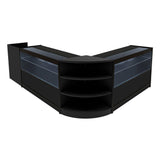 Conjunto de Balcões Comerciais com Luz LED "ECLIPSE" LM60 + 2xC1200 + TB60 – cor Preto