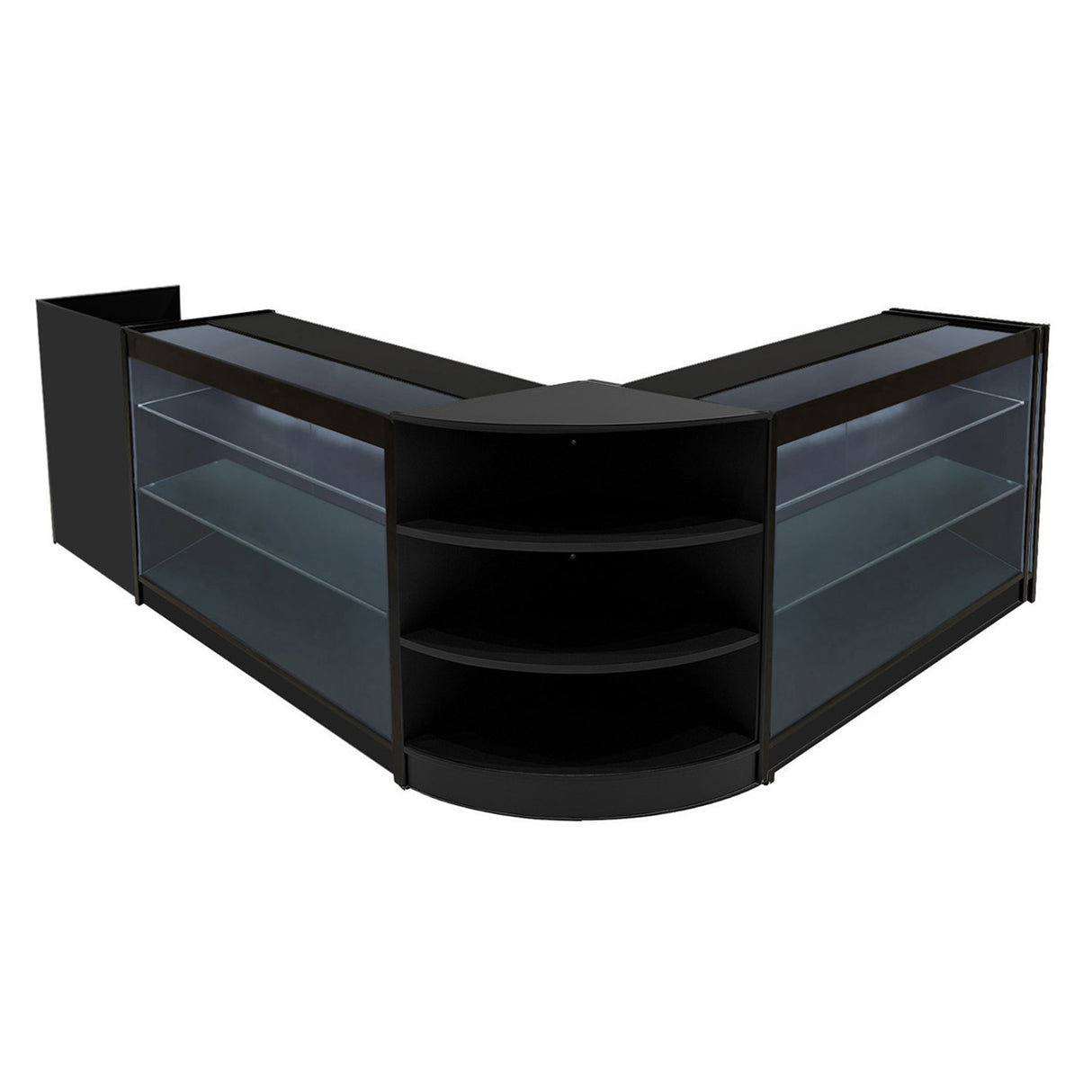 Conjunto de Balcões Comerciais com Luz LED "ASTRO" LM60 + 2xK1500 + TB60 – cor Preto