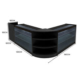 Conjunto de Balcões Comerciais com Luz LED "ASTRO" LM60 + 2xK1200 + TB60 – cor Preto