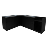 Conjunto de Balcões Comerciais com Luz LED "EUROPA" LM60 + B1200 + C1200 + TB60 – cor Preto