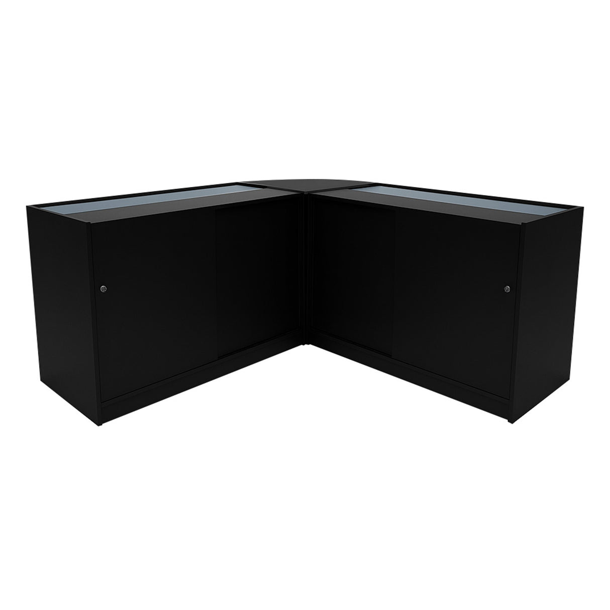 Conjunto de Balcões Comerciais com Luz LED "HELIOS" CM60+ 2x K1500 – cor Preto