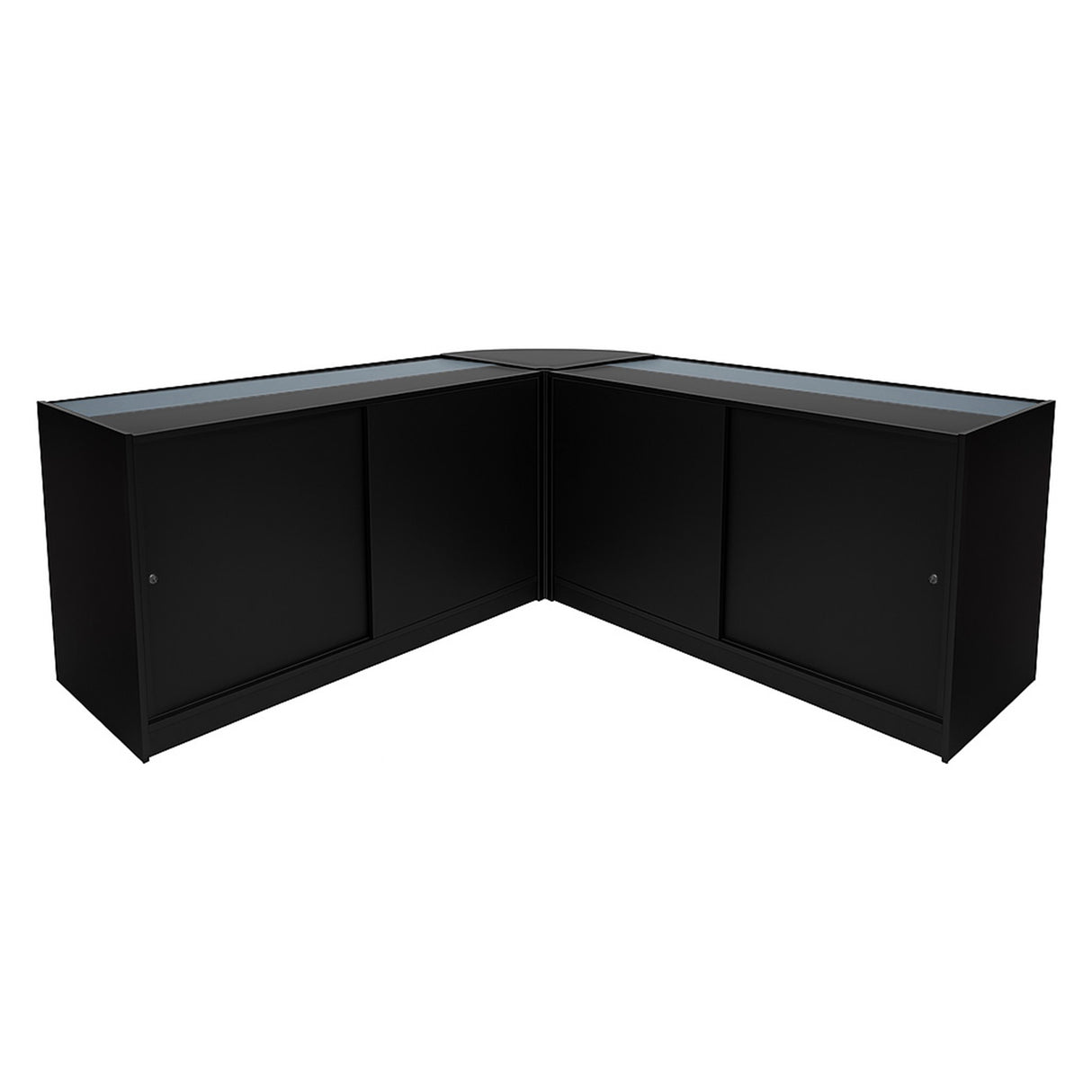 Conjunto de Balcões Comerciais com Luz LED "ADONIS" CM60 + B1500 + C1500 – cor Preto