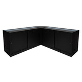Conjunto de Balcões Comerciais com Luz LED "ADONIS" CM60 + B1500 + C1500 – cor Preto