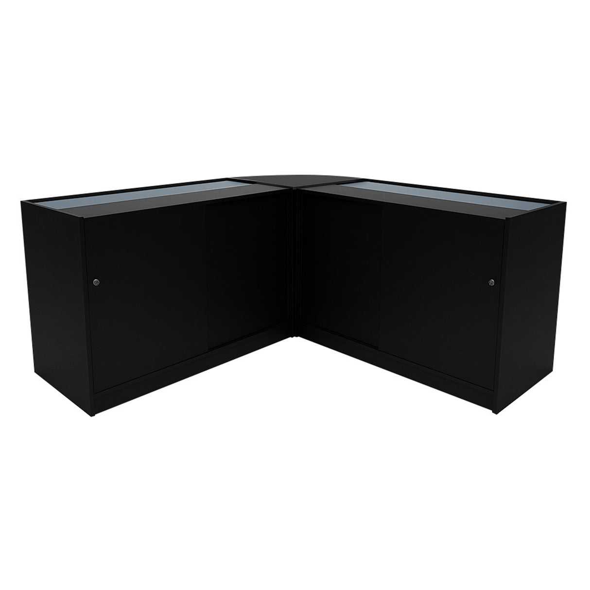 Conjunto de Balcões Comerciais com Luz LED  "TRITON" CM60 + K1500 + B1500 – cor Preto