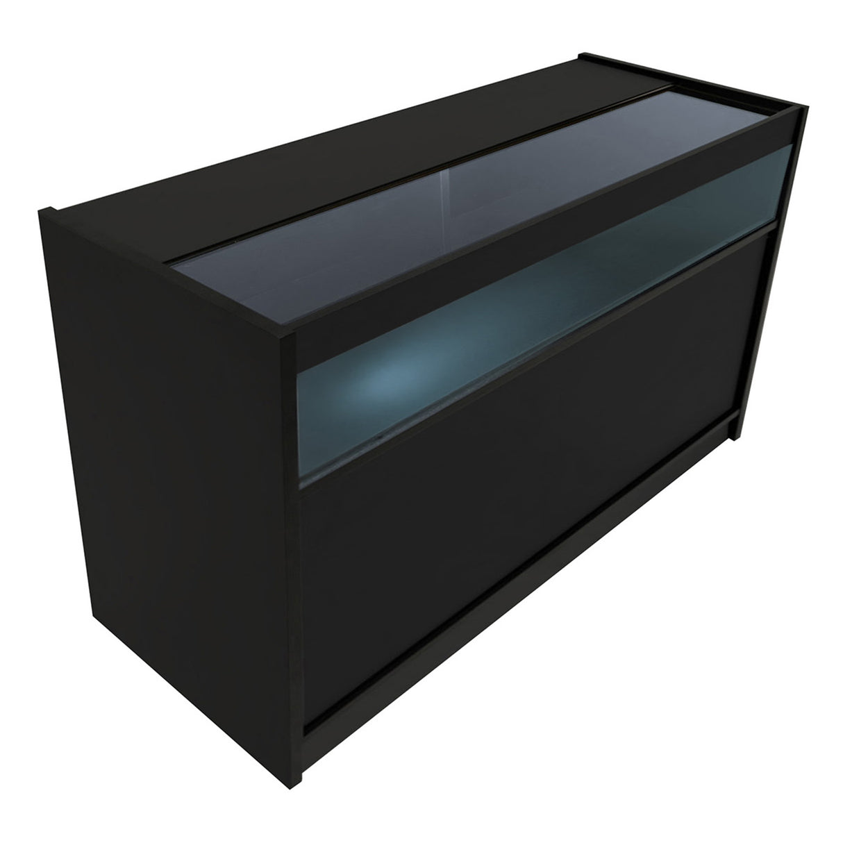 Conjunto de Balcões Comerciais com Luz LED  "TRITON" CM60 + K1500 + B1500 – cor Preto