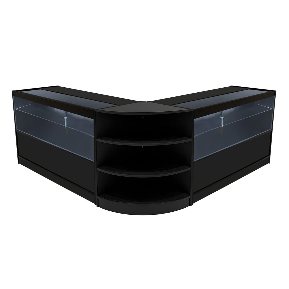 Conjunto de Balcões Comerciais com Luz LED "ANDROMEDA" LM60+ 2x C1500 – cor Preto