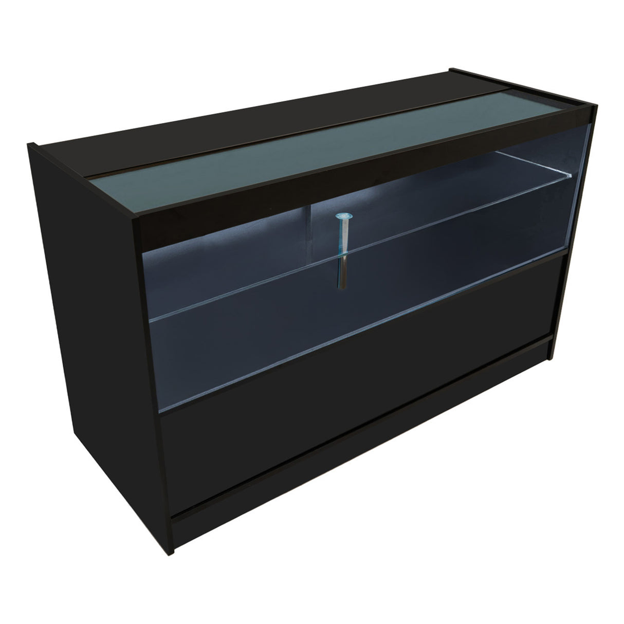 Conjunto de Balcões Comerciais com Luz LED "HARMONIA" LM60 + B1500 + C1500 – cor Preto