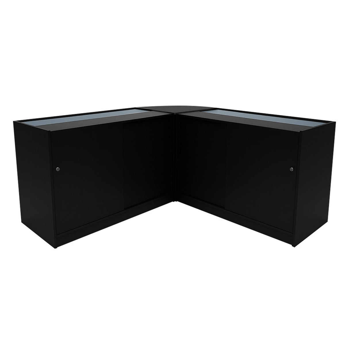 Conjunto de Balcões Comerciais com Luz LED  "DEMETER" LM60 + K1500 + B1500 – cor Preto