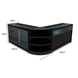 Conjunto de Balcões Comerciais com Luz LED  "DEMETER" LM60 + K1500 + B1500 – cor Preto