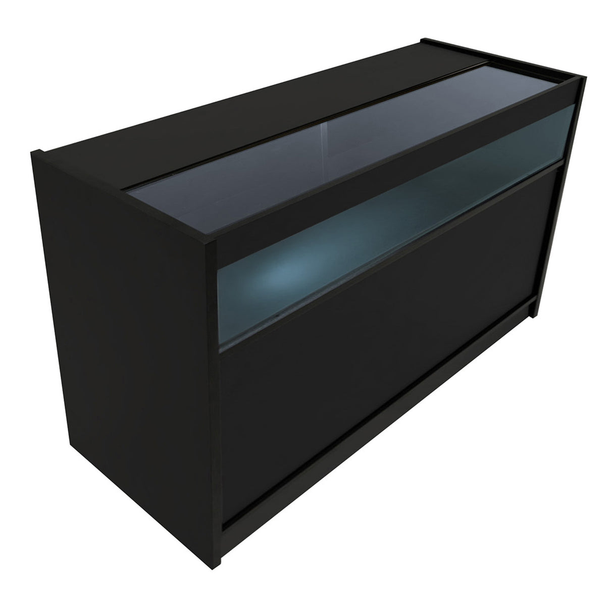 Conjunto de Balcões Comerciais com Luz LED  "DEMETER" LM60 + K1500 + B1500 – cor Preto