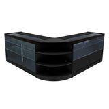 Conjunto de Balcões Comerciais com Luz LED  "CALLIOPE" LM60 + K1500 + C1500 – cor Preto