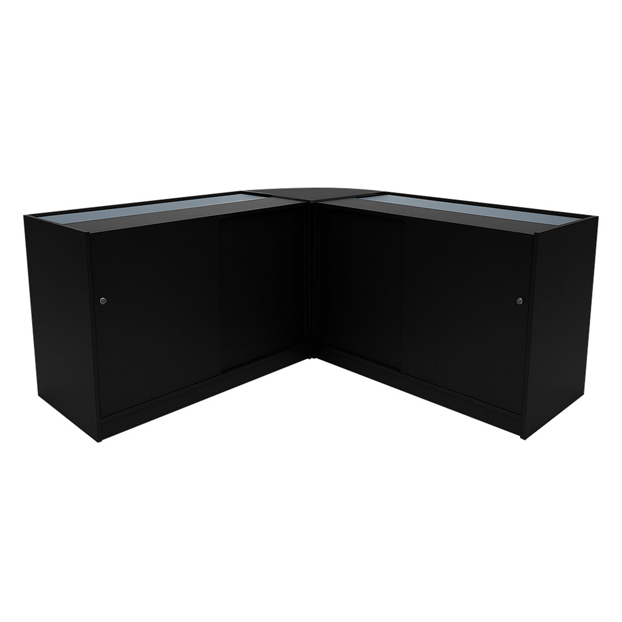 Conjunto de Balcões Comerciais com Luz LED  "CALLIOPE" LM60 + K1500 + C1500 – cor Preto