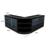Conjunto de Balcões Comerciais com Luz LED  "CALLIOPE" LM60 + K1500 + C1500 – cor Preto