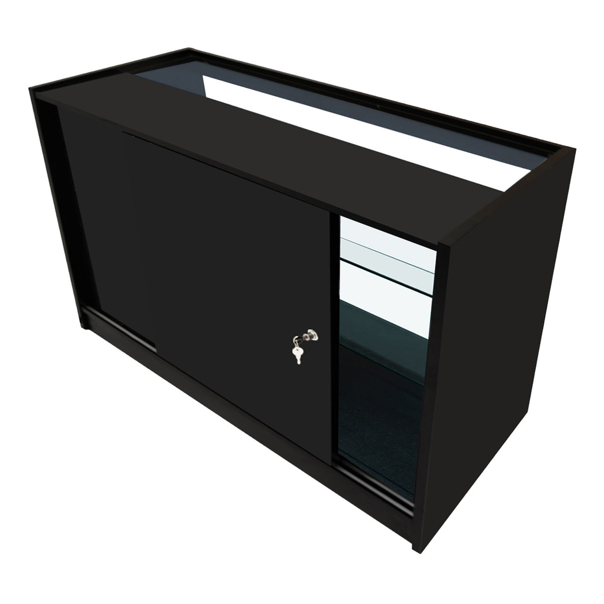 Conjunto de Balcões Comerciais com Luz LED "HYPERION" LM60 + B1500 + K1500 + TB60 – cor Preto