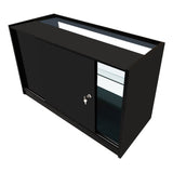 Conjunto de Balcões Comerciais com Luz LED "HYPERION" LM60 + B1500 + K1500 + TB60 – cor Preto