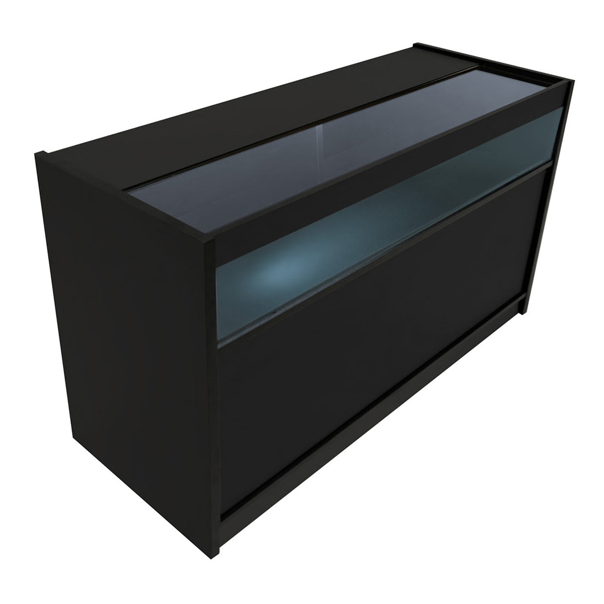 Conjunto de Balcões Comerciais com Luz LED "HYPERION" LM60 + B1500 + K1500 + TB60 – cor Preto