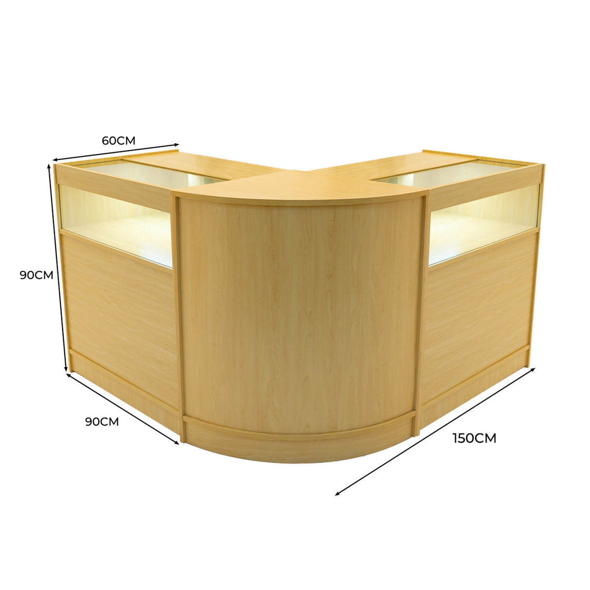 Conjunto de Balcões Comerciais com Luz LED "IRIS" CM60+ 2x B900 – cor Maple