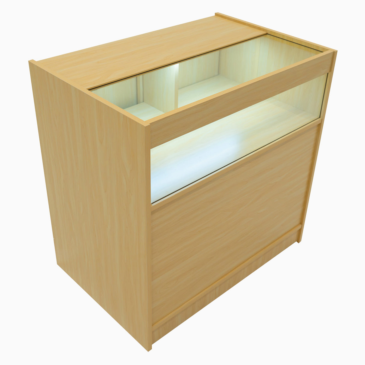 Conjunto de Balcões Comerciais com Luz LED  "TRITON" CM60 + K900 + B900 – cor Maple