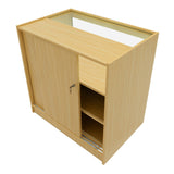 Conjunto de Balcões Comerciais com Luz LED "GRAVITY" CM60 + B900 + C900 + TB60 – cor Maple