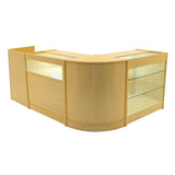 Conjunto de Balcões Comerciais com Luz LED "POLARIS" CM60 + B900 + K900 + TB60 – cor Maple