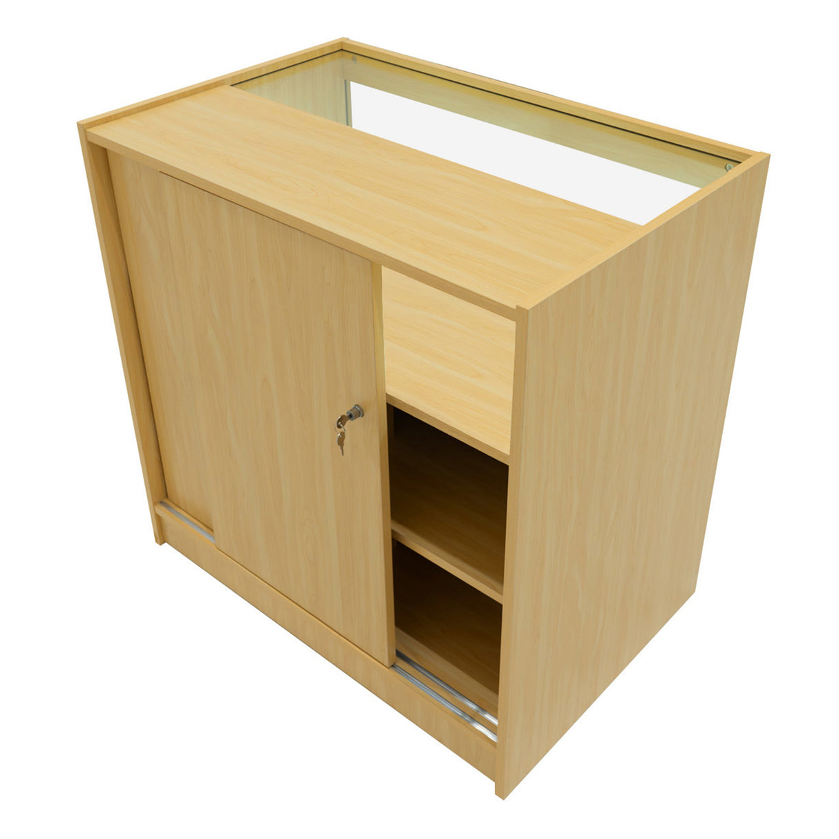 Conjunto de Balcões Comerciais com Luz LED "SAGITTARIUS " LM60 + 2xB900 + TB60 – cor Maple