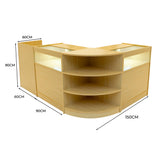 Conjunto de Balcões Comerciais com Luz LED "SAGITTARIUS " LM60 + 2xB900 + TB60 – cor Maple