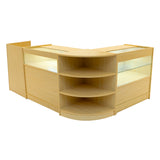 Conjunto de Balcões Comerciais com Luz LED "EUROPA" LM60 + B900 + C900 + TB60 – cor Maple