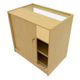 Conjunto de Balcões Comerciais com Luz LED "EUROPA" LM60 + B900 + C900 + TB60 – cor Maple