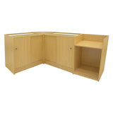 Conjunto de Balcões Comerciais com Luz LED "EUROPA" LM60 + B900 + C900 + TB60 – cor Maple