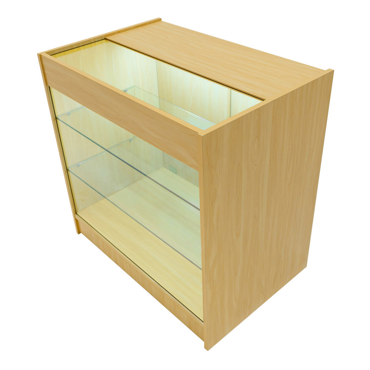 Conjunto de Balcões Comerciais com Luz LED "HYPERION" LM60 + B900 + K900 + TB60 – cor Maple