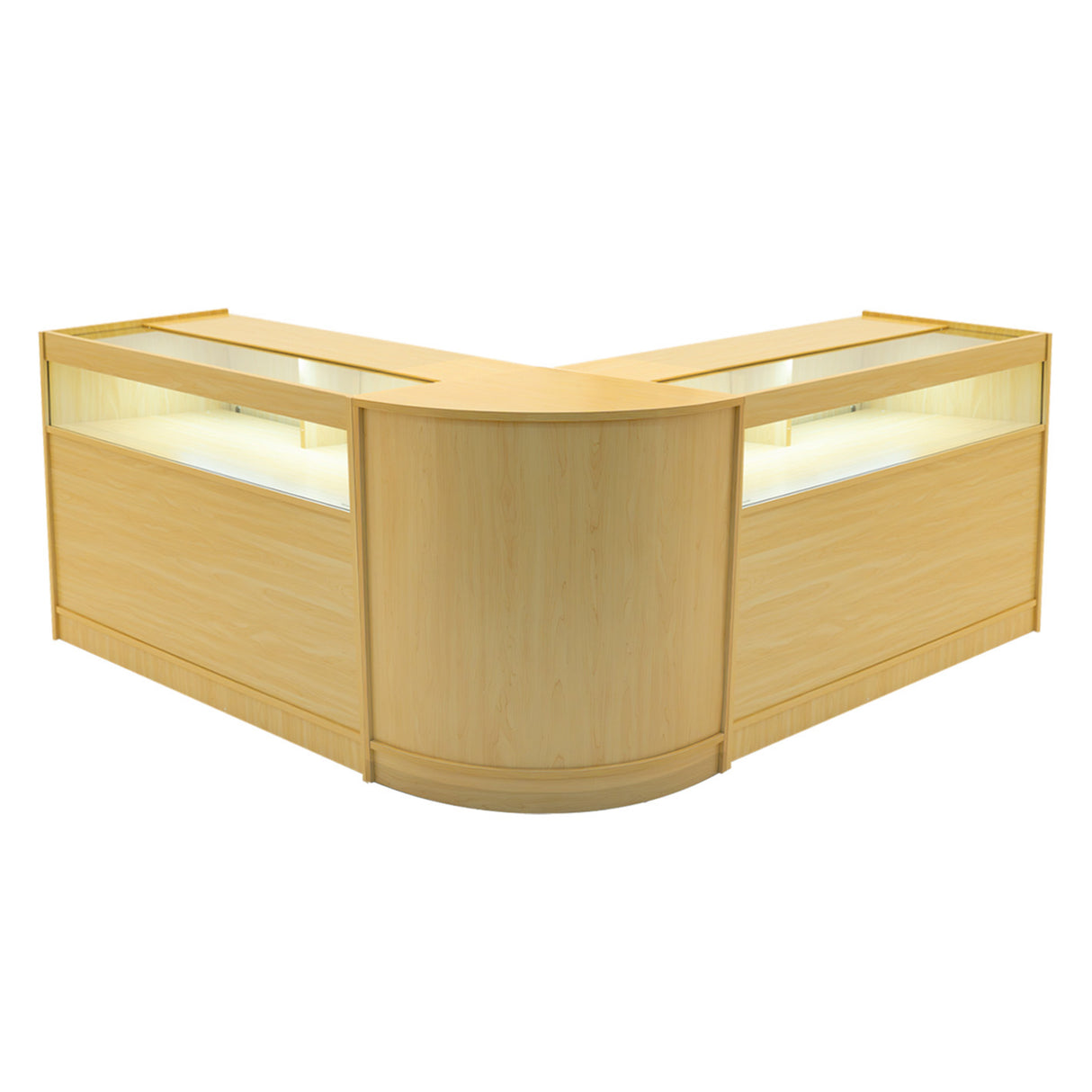 Conjunto de Balcões Comerciais com Luz LED "IRIS" CM60+ 2x B1200 – cor Maple