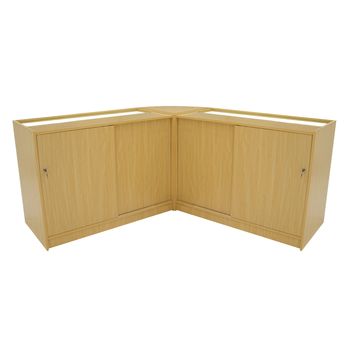 Conjunto de Balcões Comerciais com Luz LED "ADONIS" CM60 + B1200 + C1200 – cor Maple