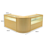 Conjunto de Balcões Comerciais com Luz LED "ADONIS" CM60 + B1200 + C1200 – cor Maple