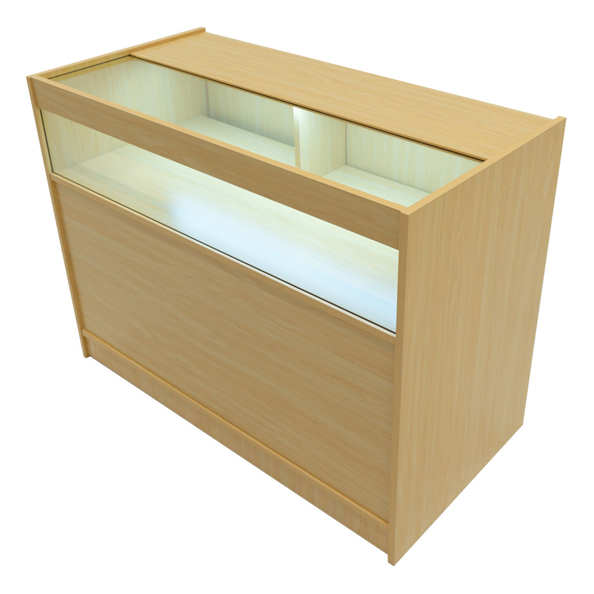 Conjunto de Balcões Comerciais com Luz LED "ADONIS" CM60 + B1200 + C1200 – cor Maple