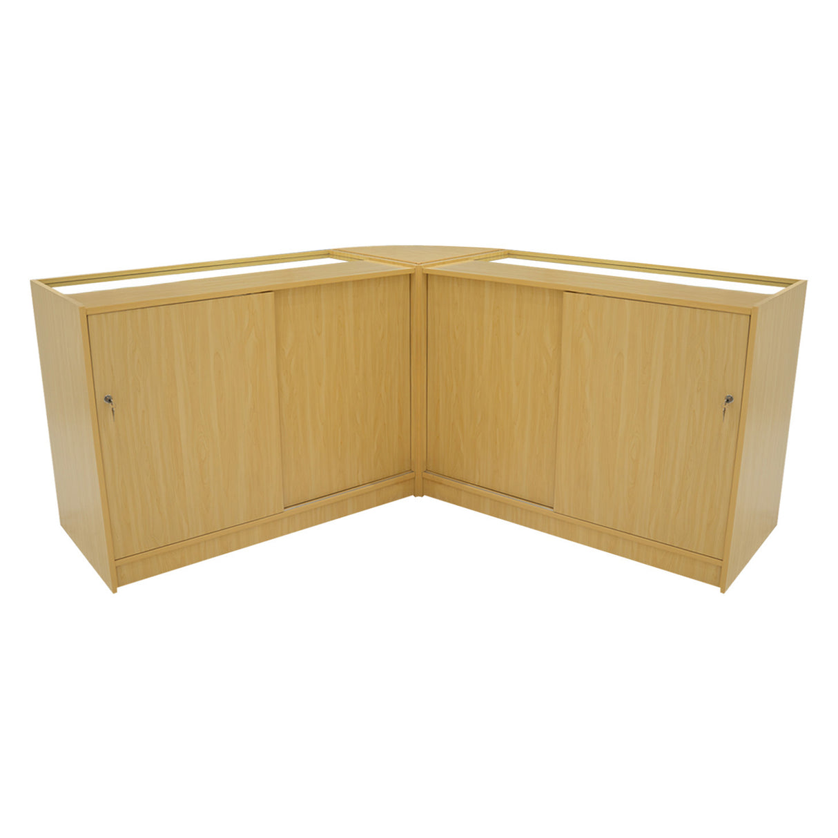 Conjunto de Balcões Comerciais com Luz LED  "TRITON" CM60 + K1200 + B1200 – cor Maple
