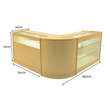 Conjunto de Balcões Comerciais com Luz LED  "TRITON" CM60 + K1200 + B1200 – cor Maple