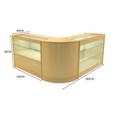 Conjunto de Balcões Comerciais com Luz LED "HERA" CM60 + K1200 + C1200 – cor Maple
