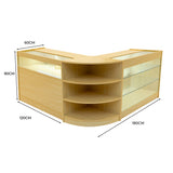 Conjunto de Balcões Comerciais com Luz LED  "DEMETER" LM60 + K1200 + B1200 – cor Maple