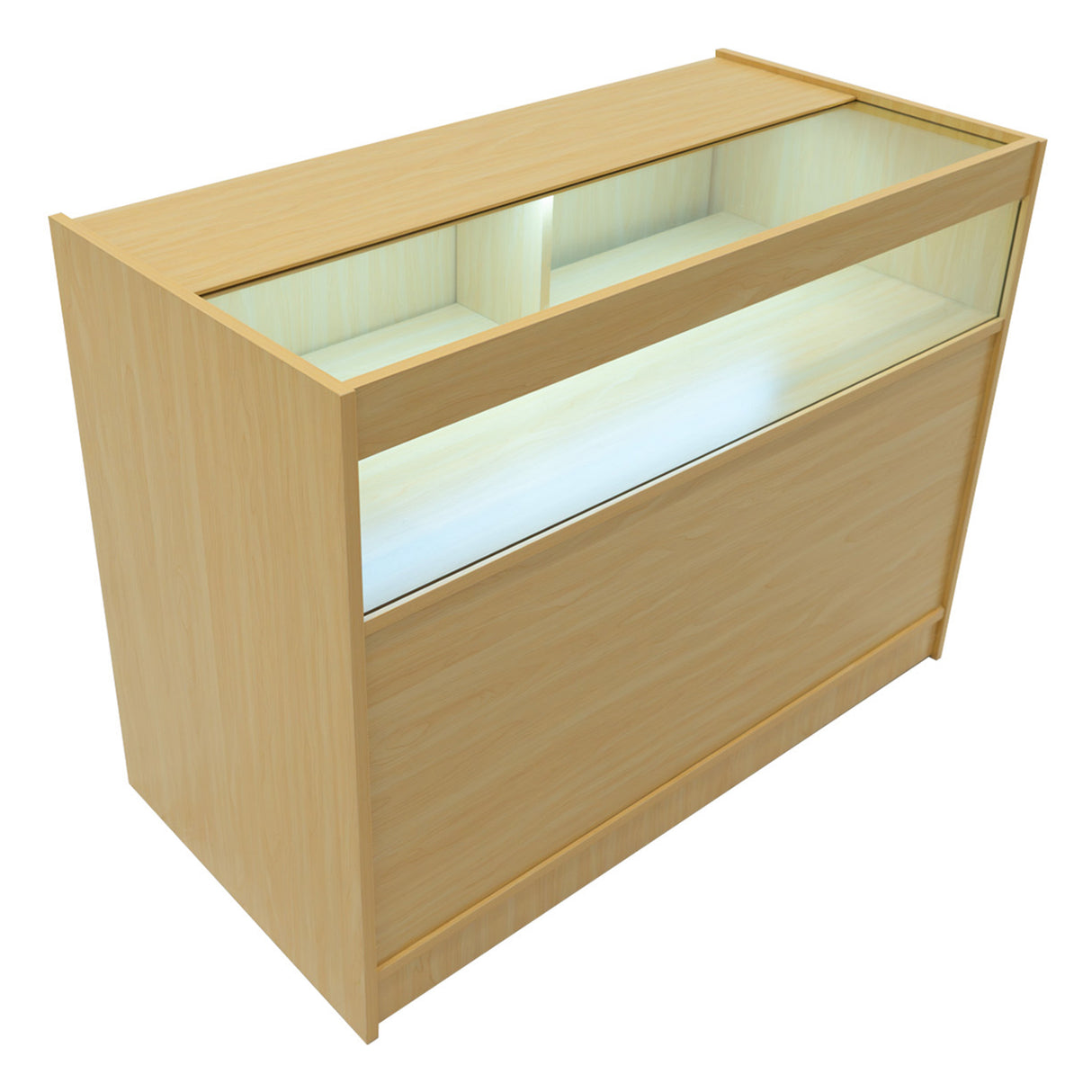 Conjunto de Balcões Comerciais com Luz LED  "DEMETER" LM60 + K1200 + B1200 – cor Maple
