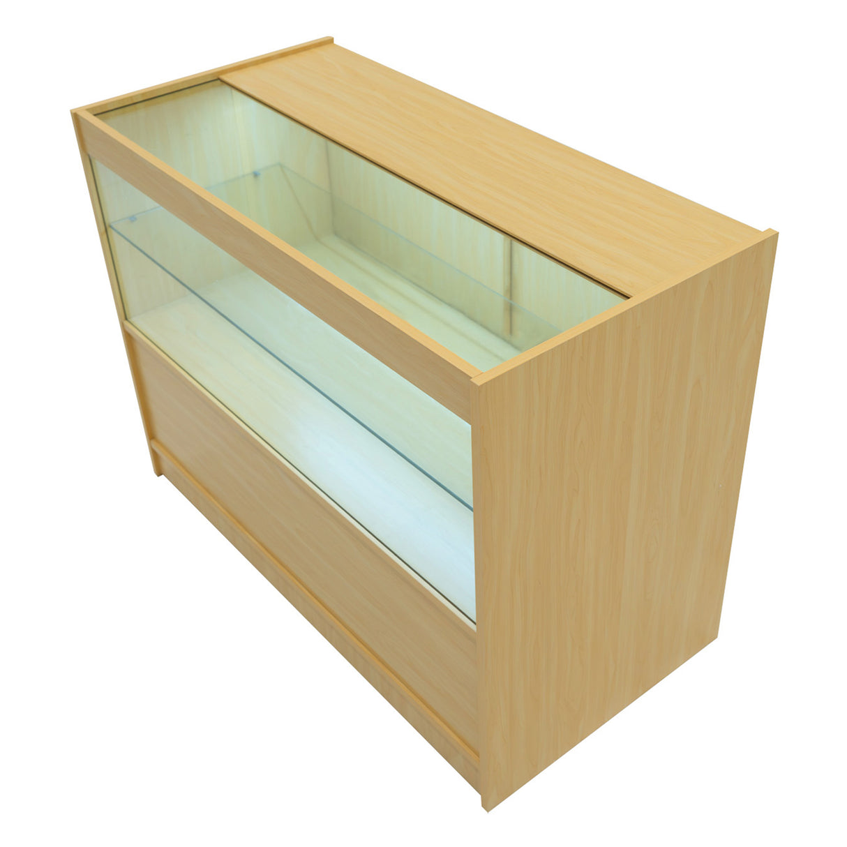 Conjunto de Balcões Comerciais com Luz LED  "CALLIOPE" LM60 + K1200 + C1200 – cor Maple