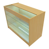 Conjunto de Balcões Comerciais com Luz LED "HYPERION" LM60 + B1200 + K1200 + TB60 – cor Maple