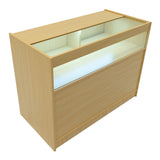 Conjunto de Balcões Comerciais com Luz LED "HYPERION" LM60 + B1200 + K1200 + TB60 – cor Maple