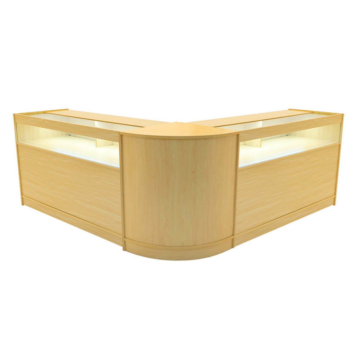 Conjunto de Balcões Comerciais com Luz LED "IRIS" CM60+ 2x B1500 – cor Maple