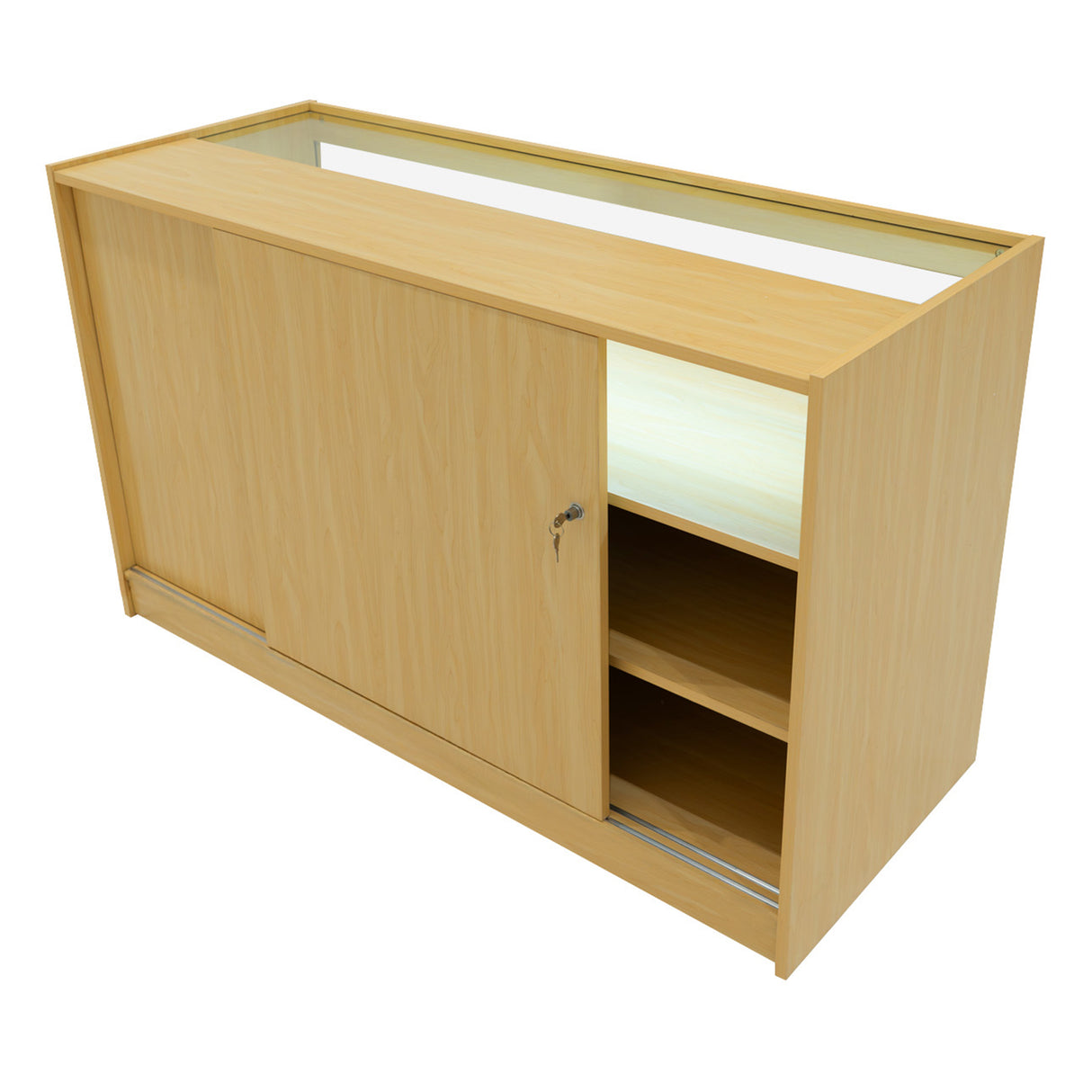 Conjunto de Balcões Comerciais com Luz LED "IRIS" CM60+ 2x B1500 – cor Maple