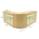 Conjunto de Balcões Comerciais com Luz LED "HELIOS" CM60+ 2x K1500 – cor Maple