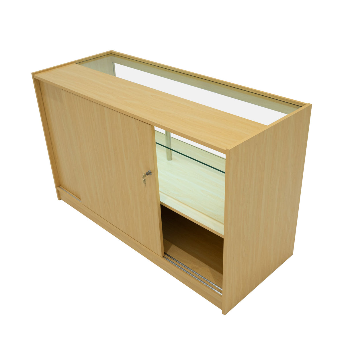 Conjunto de Balcões Comerciais com Luz LED "ADONIS" CM60 + B1500 + C1500 – cor Maple