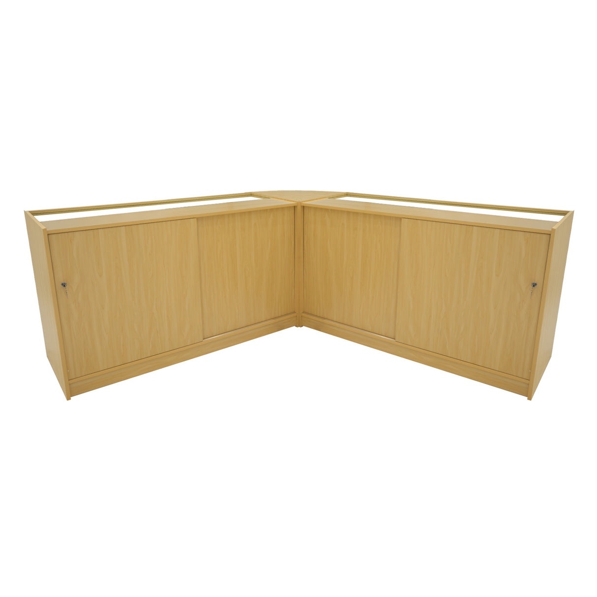 Conjunto de Balcões Comerciais com Luz LED  "TRITON" CM60 + K1500 + B1500 – cor Maple